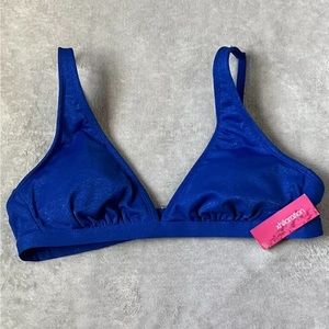 NWT Xhilaration Women's Metallic Bralette Bikini Top XL Royal Blue